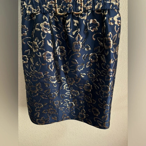 Lilly Pulitzer Kasslyn Dress in High Tide Navy/ Gold Floral Brocade - worn once! - Picture 7 of 13